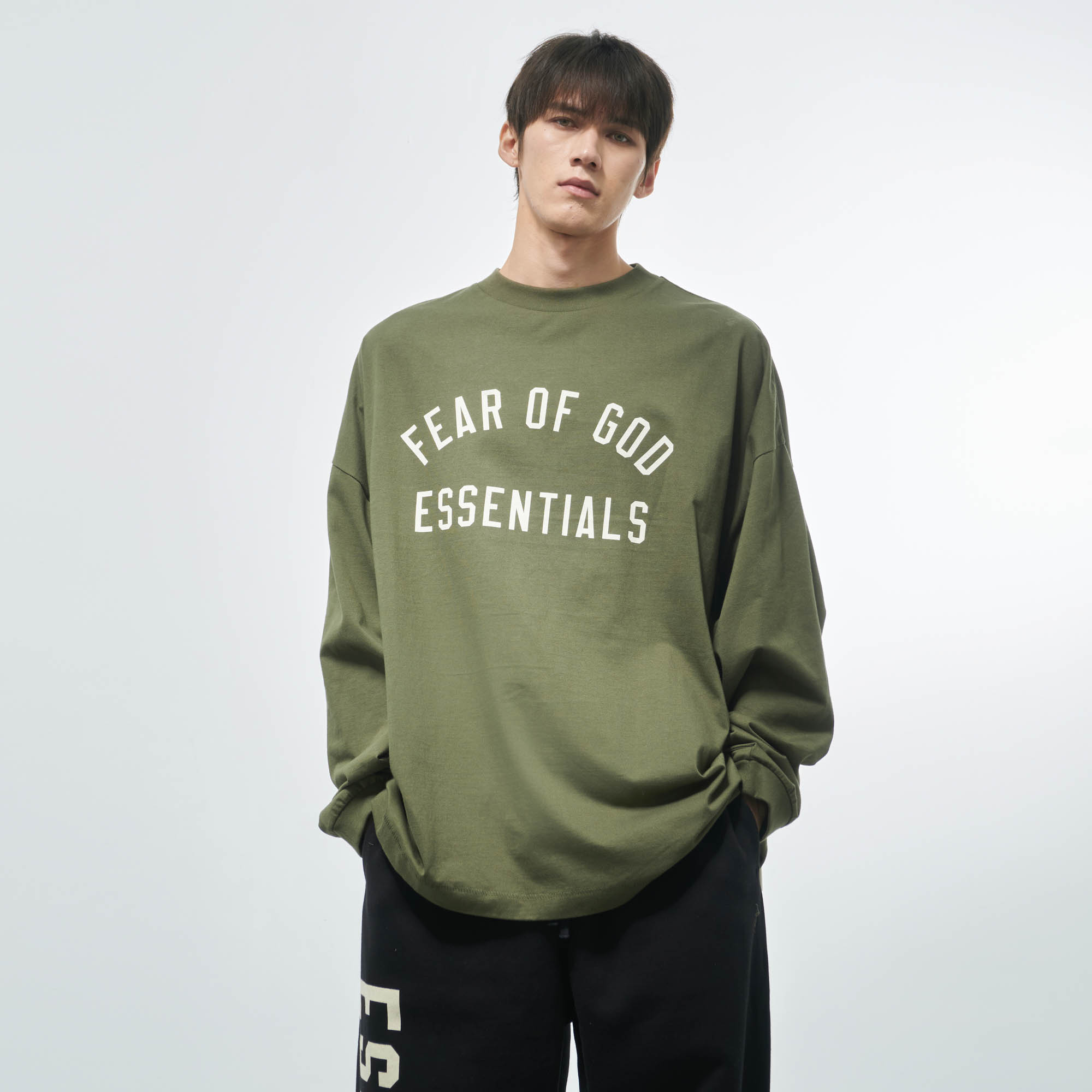 Fear Of God Essentials FALL24 大学系列主线同款印花棉长袖T恤