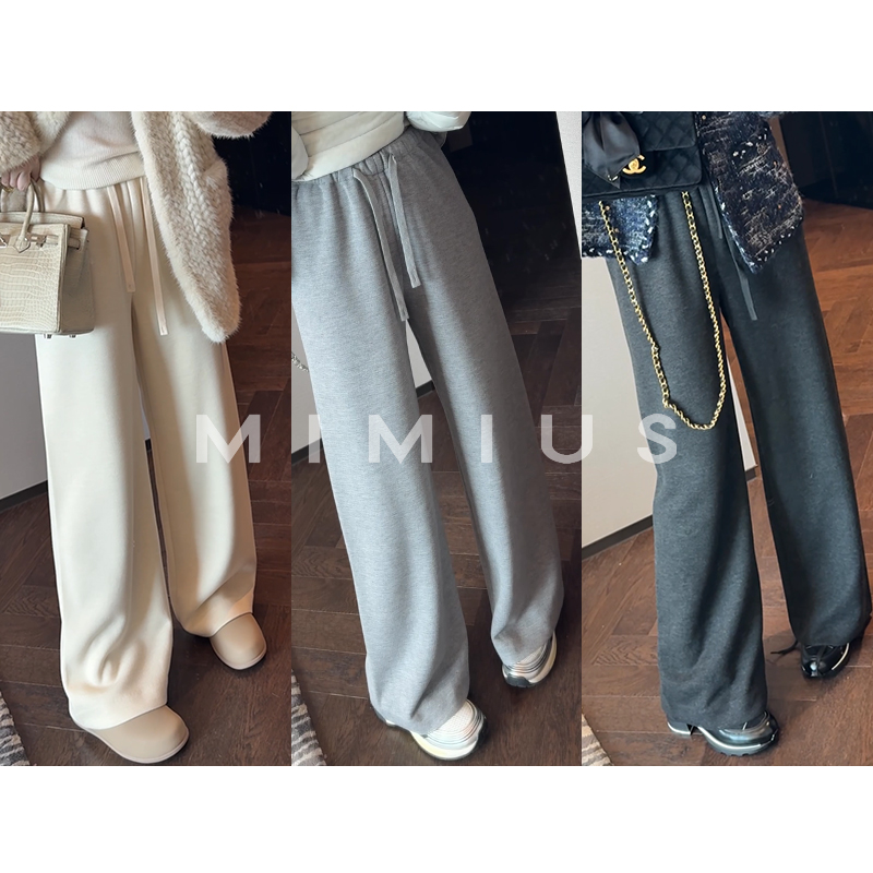 【mimius】肉肉 醋酸羊毛裤 B入款百搭超舒适休闲抽绳长裤 G09237