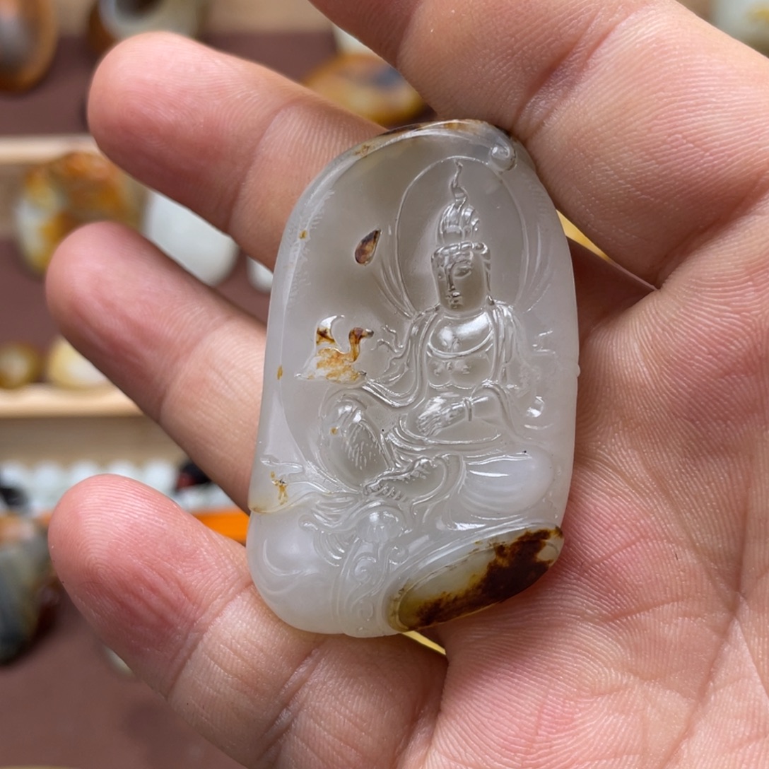 那***海和田玉未镶嵌挂件