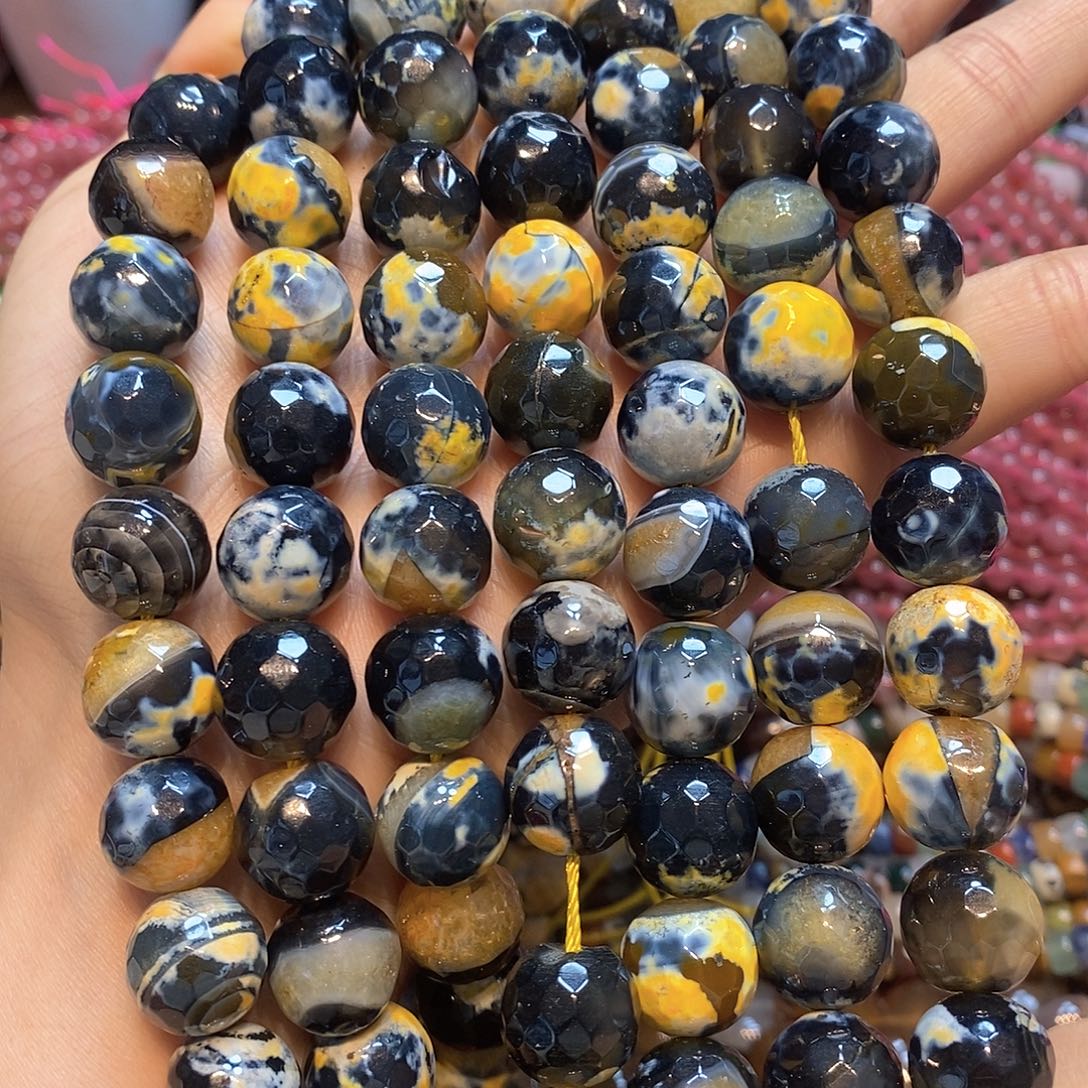 玛瑙/玉髓未镶嵌珠宝半成品14mm橘黄奶皮切面一条