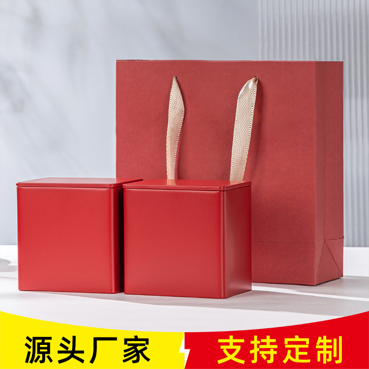 小批量定制UV印刷丝网雕刻茶叶盒铁盒通用茶叶包装方罐茶叶罐空盒