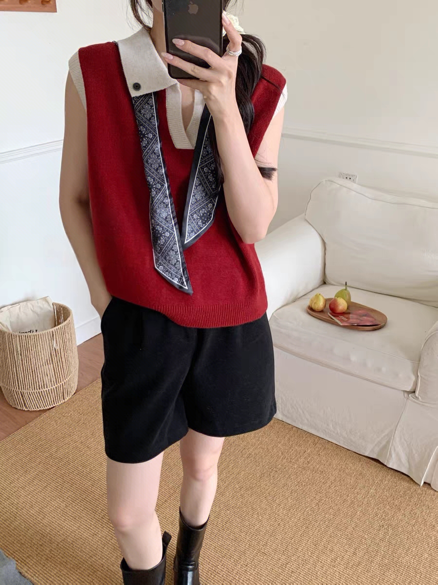 【宜宾衣世界】C99741秋季女士外穿针织网红百搭时尚无袖宽松马夹