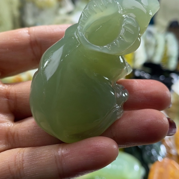 岫玉未镶嵌手把手把