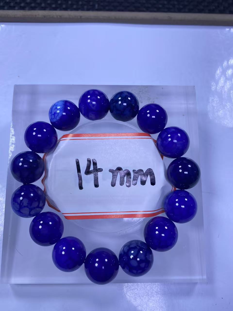 蓝龙纹玛瑙 14mm 手串发一条 D52