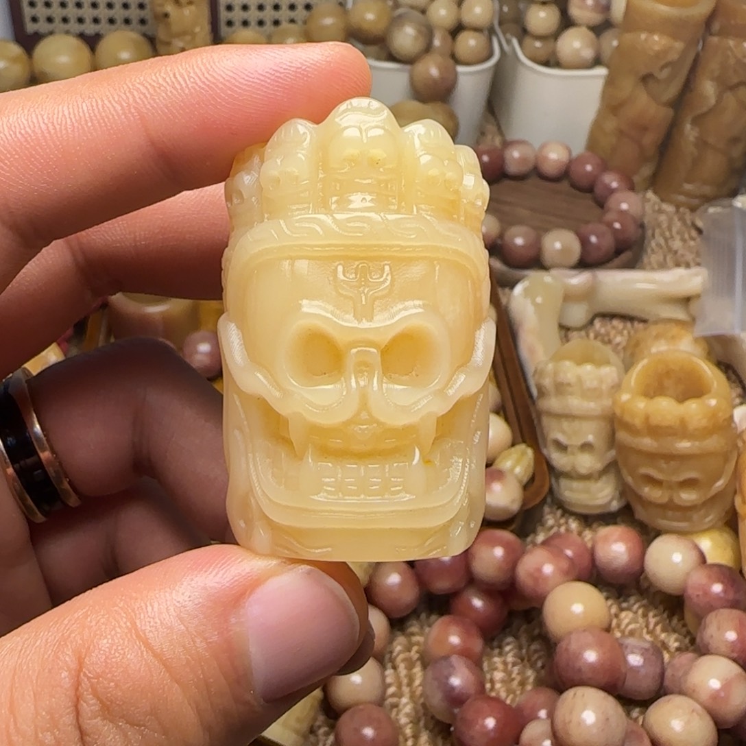 上***鱼木质类驼骨手工大黑天