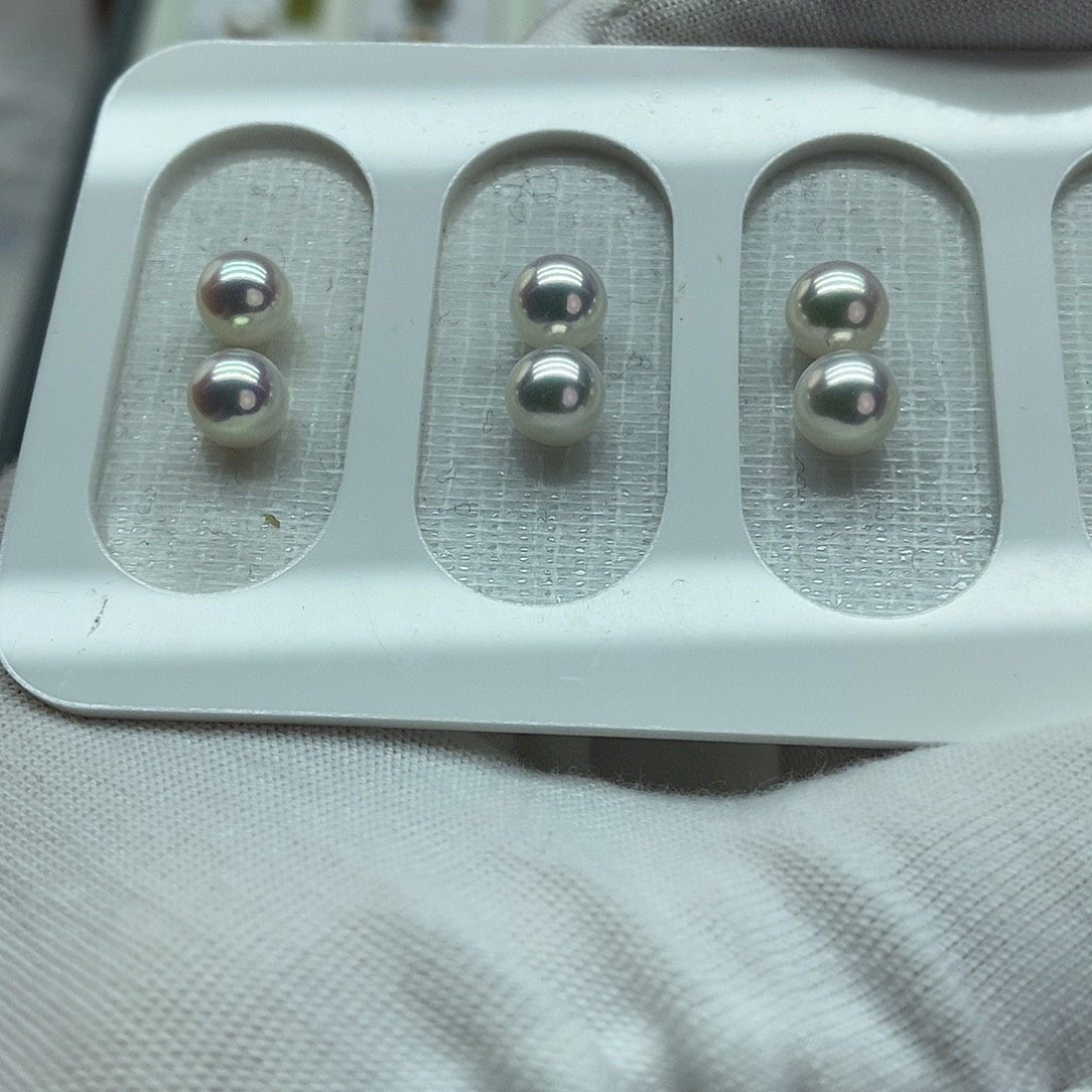 淡水珍珠未镶嵌裸珠6-7极光拍两单发货