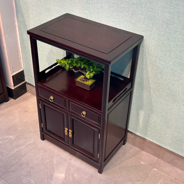 58-38-90餐边柜黑酸枝实木茶水柜置物柜子新中式客厅家用简约玄关