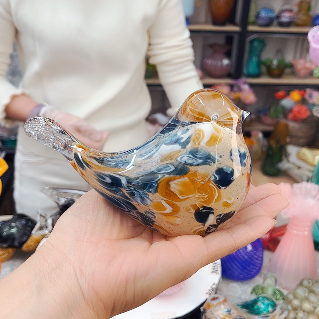 芳***菲鸟一对全品福利家悦琉璃工艺品