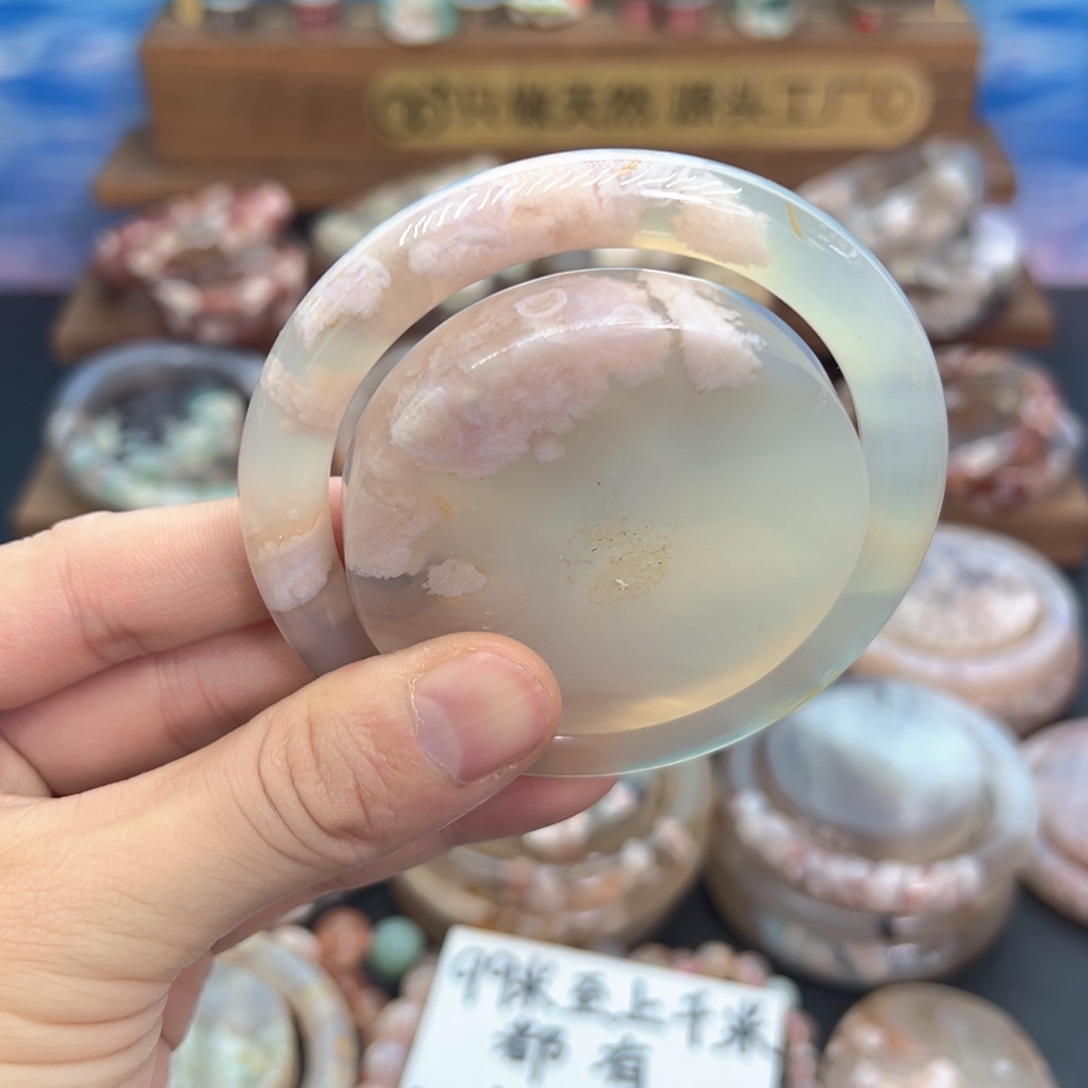 天然樱花手镯60圈口