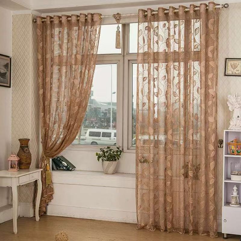 窗纱定制透光镂空设计客厅卧室阳台窗帘成品