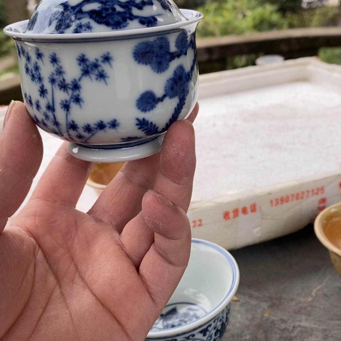 景德镇柴窑元宝盖碗