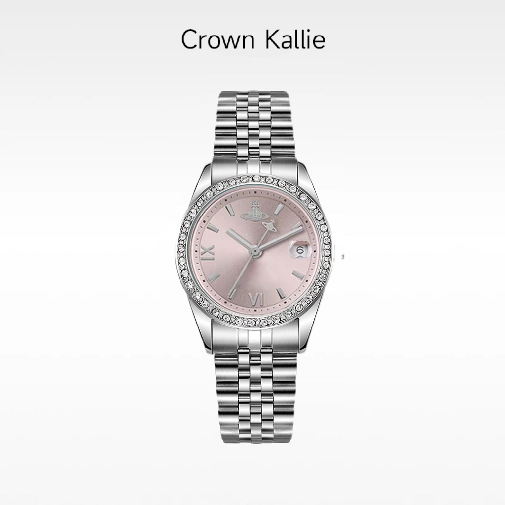 Crown Kallie-西太后平替联名同款土星元素碎冰粉女士腕表ck8137