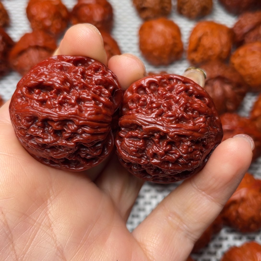 桃核吊坠文玩核桃 手把件 白狮子 35