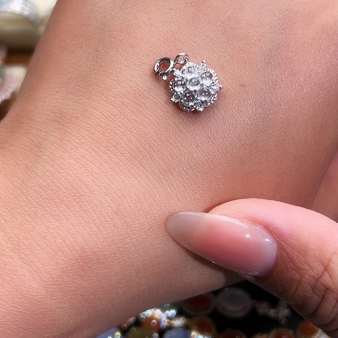 翡翠银S925镶嵌戒指缅甸天然A货翡翠吊坠