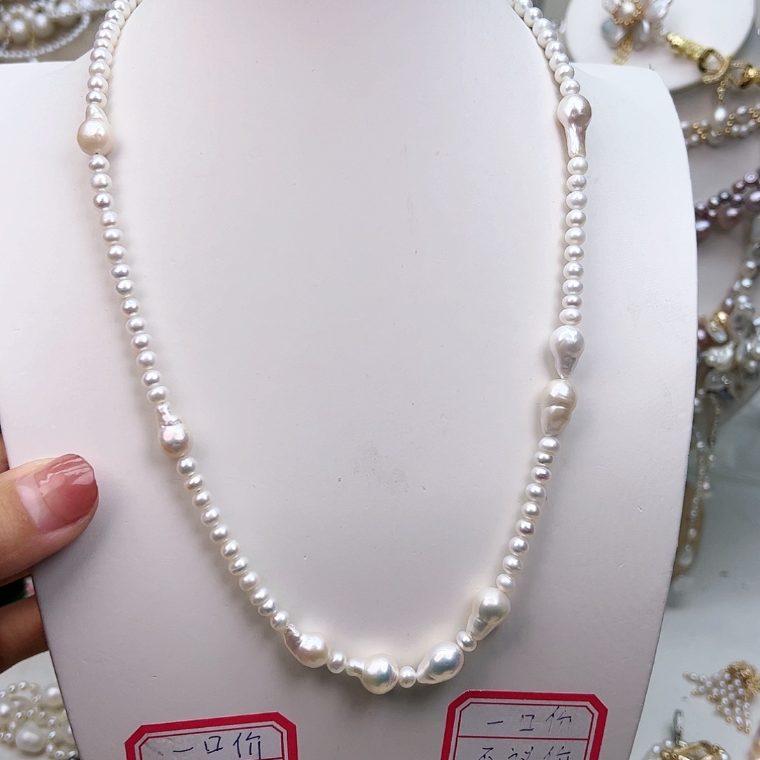 淡水珍珠颈饰银S925镶嵌