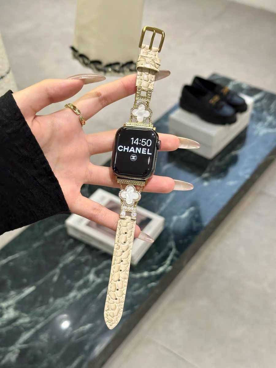 新款鳄鱼皮i适用IwatchS9/S10iwatch8se代苹果手表带女S11