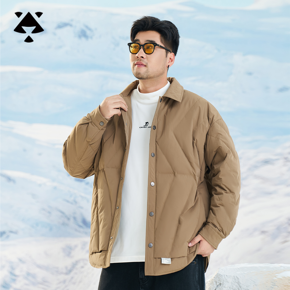 【夹克领90白鸭绒】森老板轻熟男装冬季轻薄款保暖锁温羽绒服