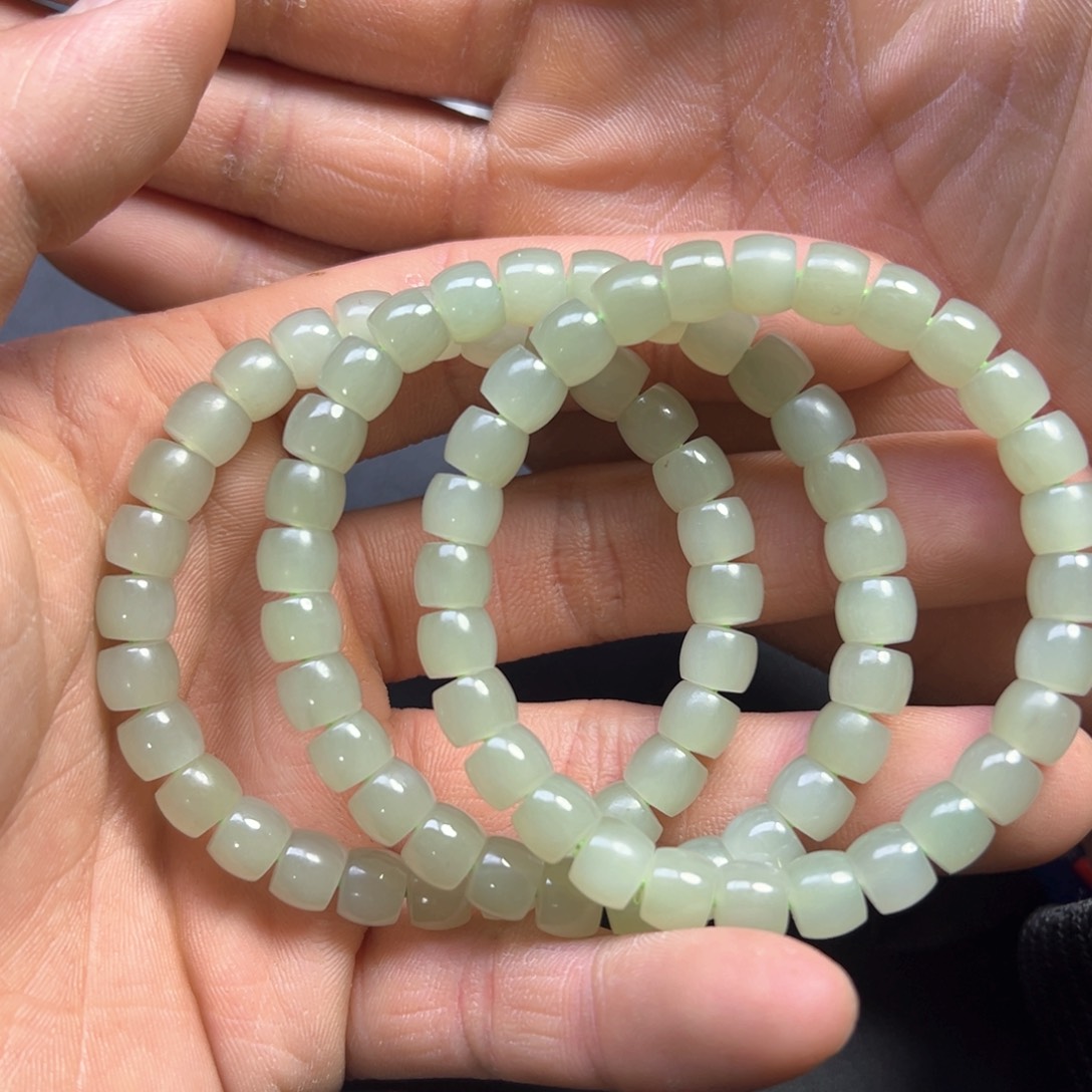 和田玉未镶嵌颈饰多样性拍一发一直切珠卡8冰晴水