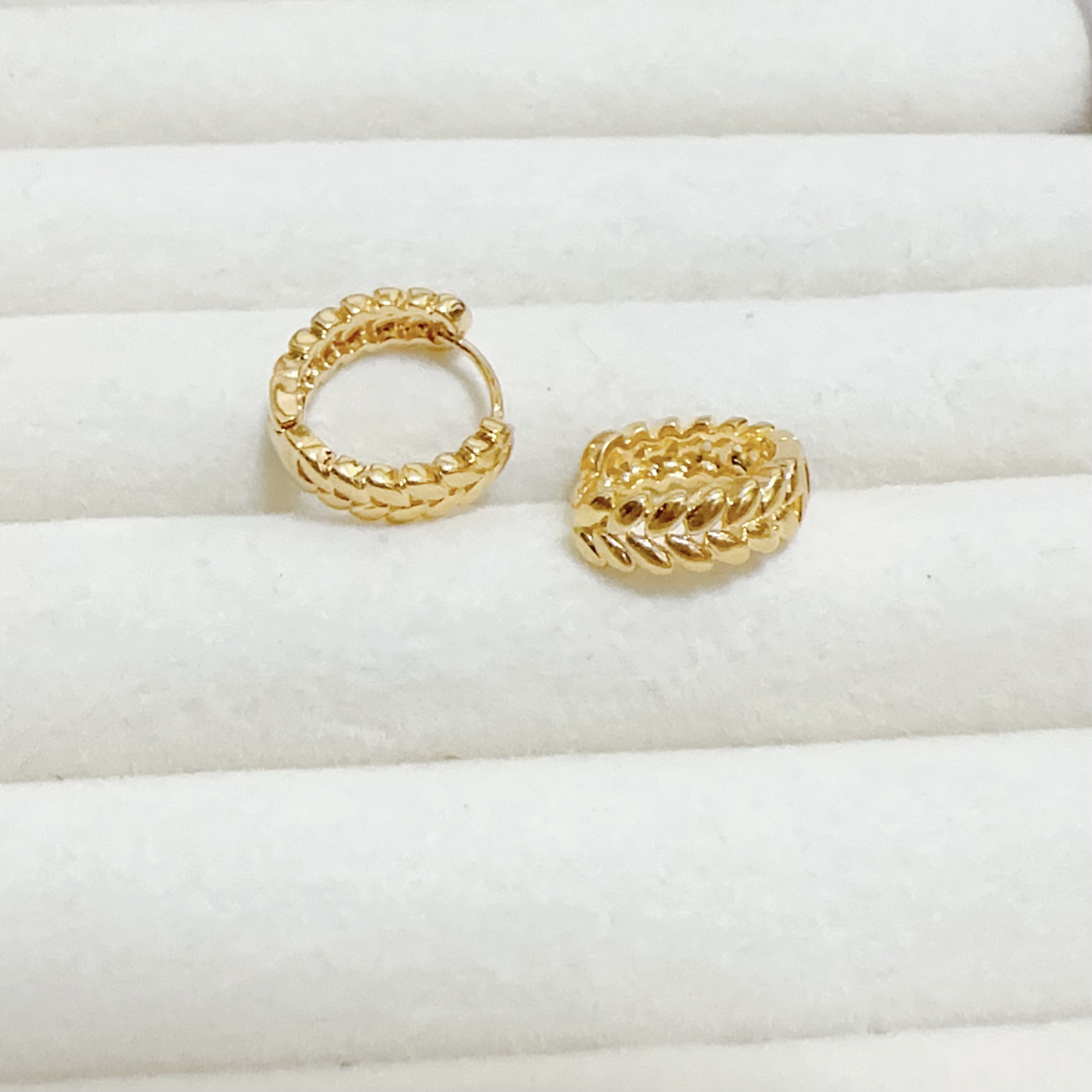 钛钢耳饰 【新款宝藏文创】穗穗平安耳扣 轻奢百搭时尚气质金色小众