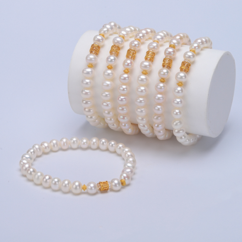 极光手链 淡水无核珍珠  无暇 弹力绳  多样性发一