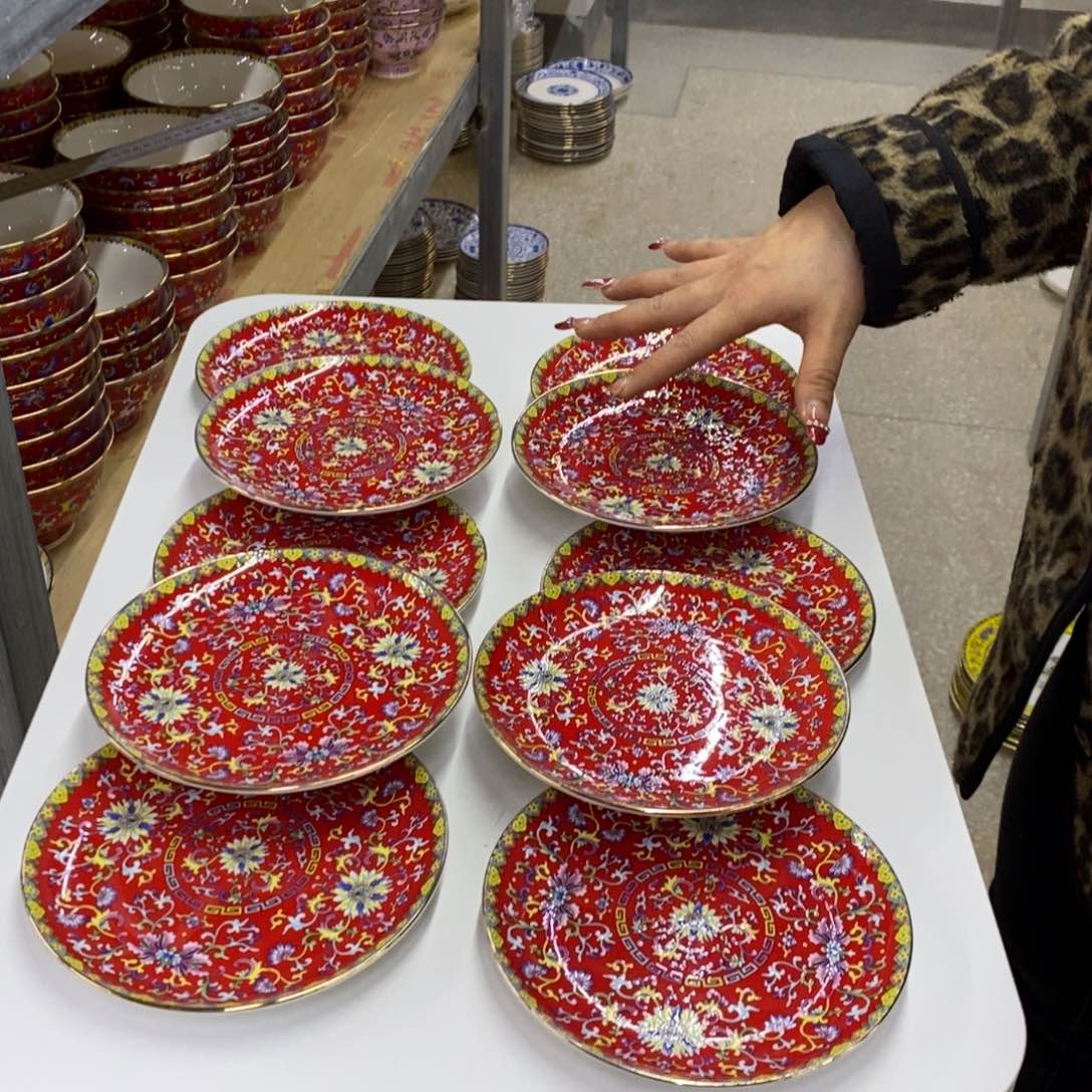 珐琅10个6英寸平，，，，，，，，