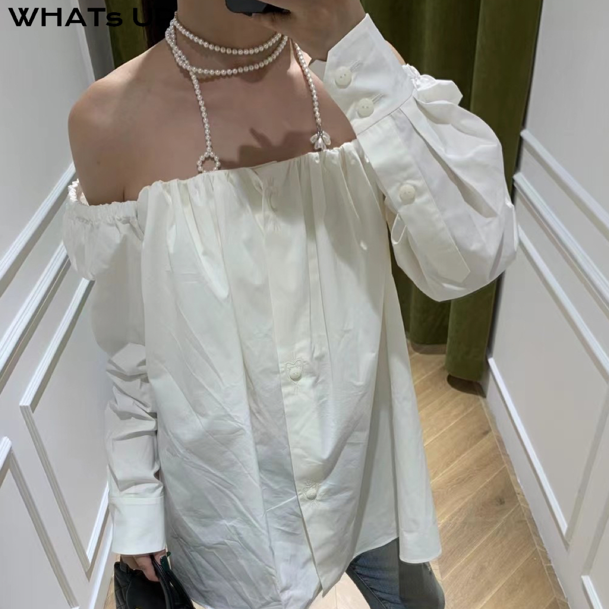 GUNIA 25FW 设计师品牌 一字肩上衣WHATsUP