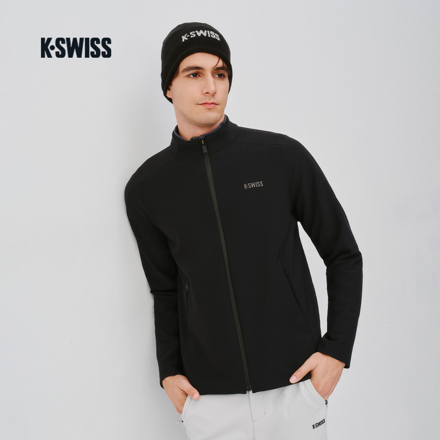 KSWISS盖世威外套男款25冬季新款运动防风舒适针织上衣1012090