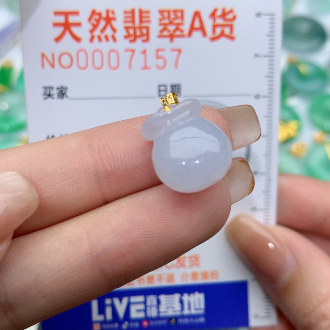 翡翠颈饰18K金镶嵌钱袋