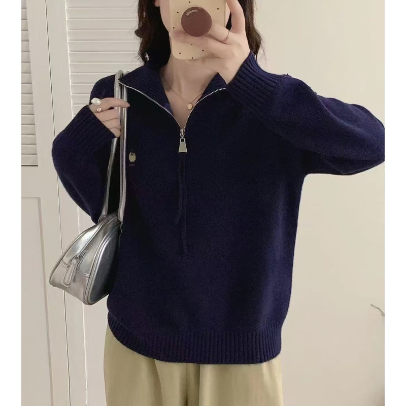 新款小南瓜~软糯立体半拉链加厚套头毛衣A637