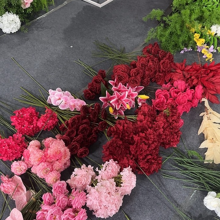 红粉色系花材110支仿真花特价款秒