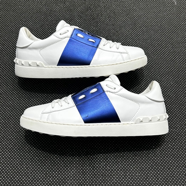 95新 Valentino/华伦天奴 41码 26cm 白蓝 成色新 穿不多 铆钉鞋