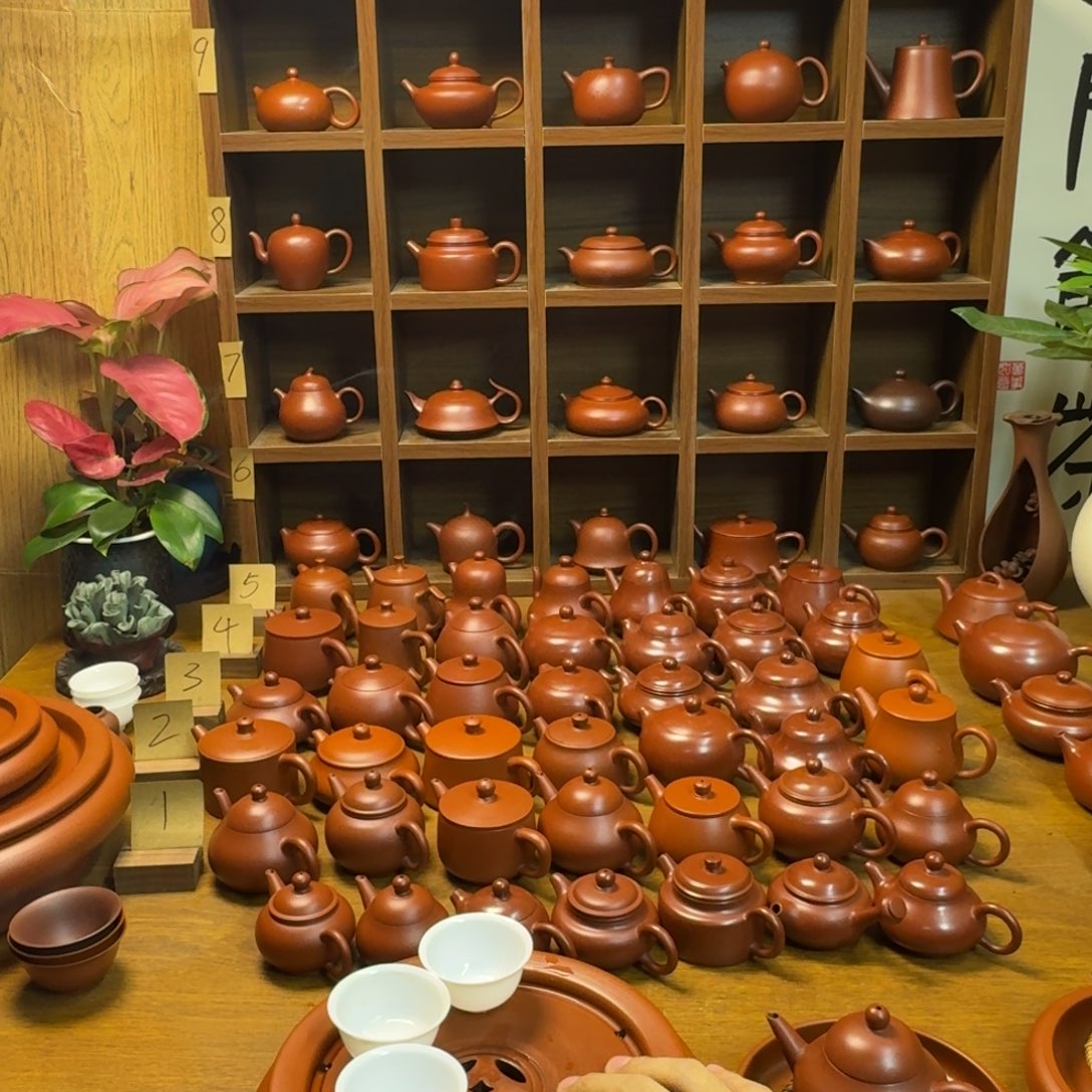 茶壶紫砂潮州朱泥壶水平+茶盘10寸+梨壶