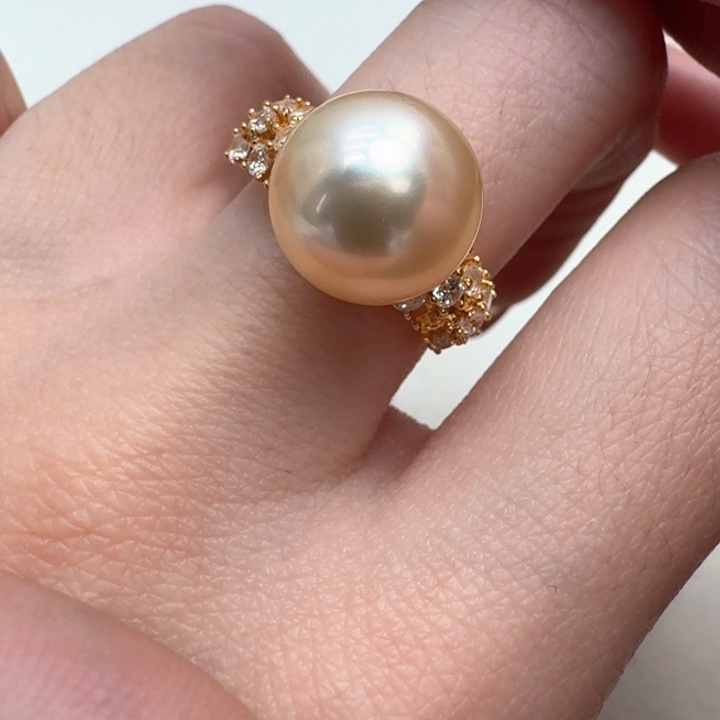 海水珍珠戒指银S925镶嵌