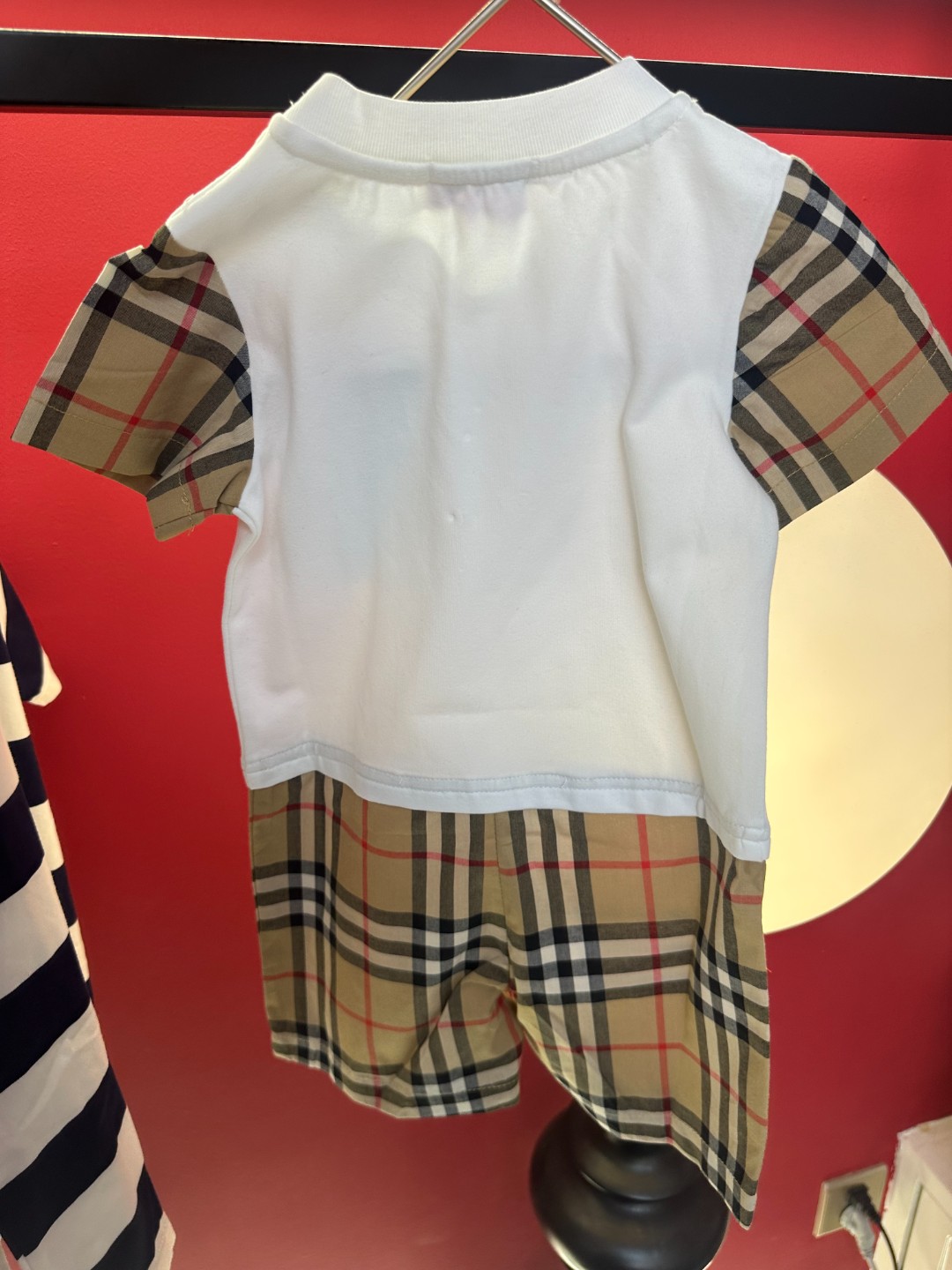 宝宝连体爬服包屁网红婴儿百搭韩版儿童时尚洋气亲子春季夏季格纹