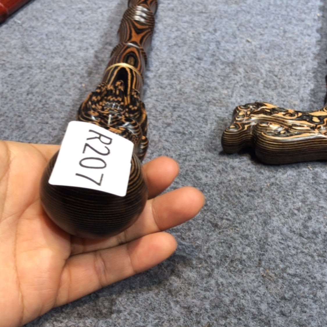 【闪购商品】木春**刻斑马木寿星手杖207