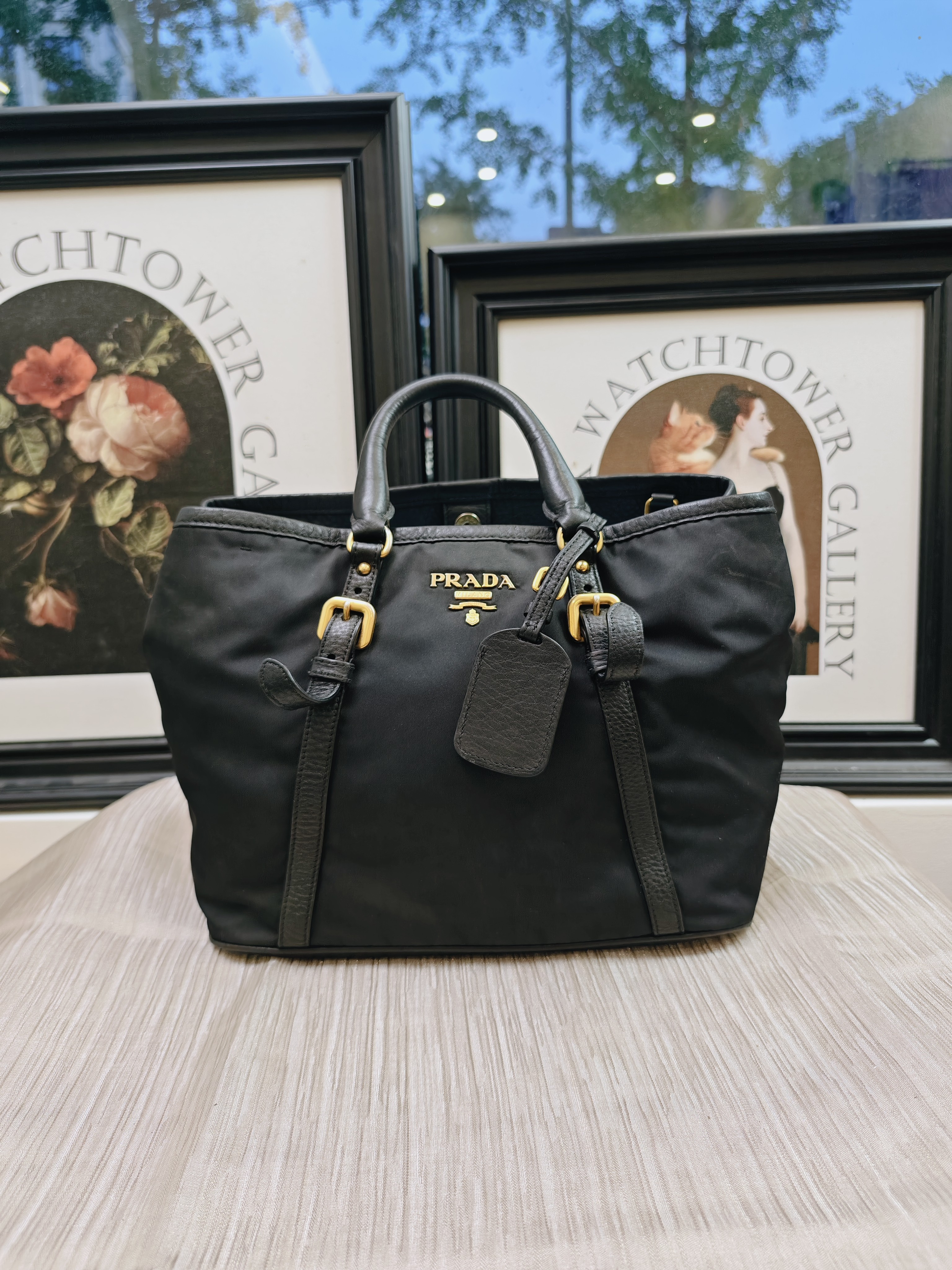 95新 Prada/普拉达 95新普拉达黑金手提包