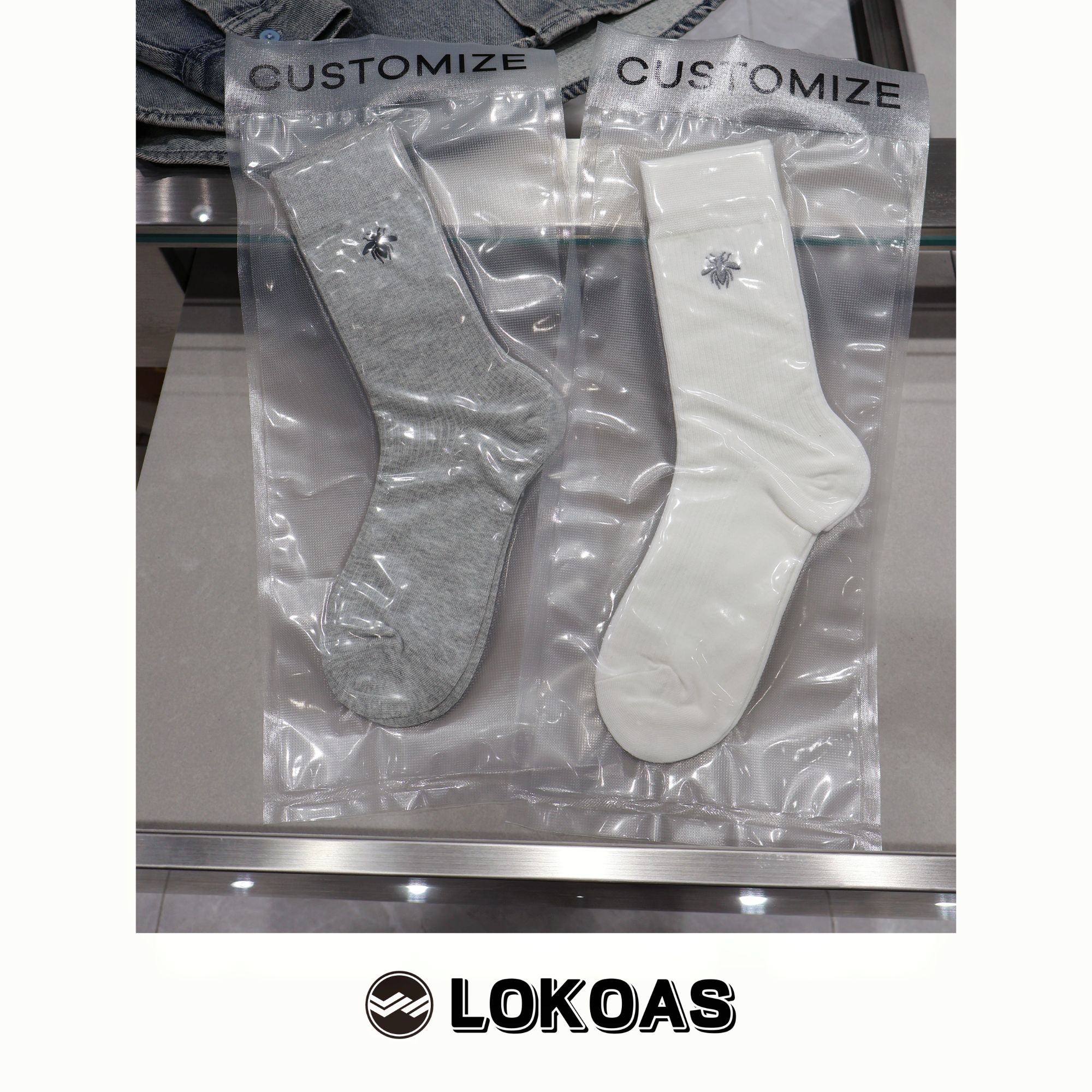 新品 秋季蜜蜂刺绣中筒小腿棉袜休闲精致女士袜子百搭高级