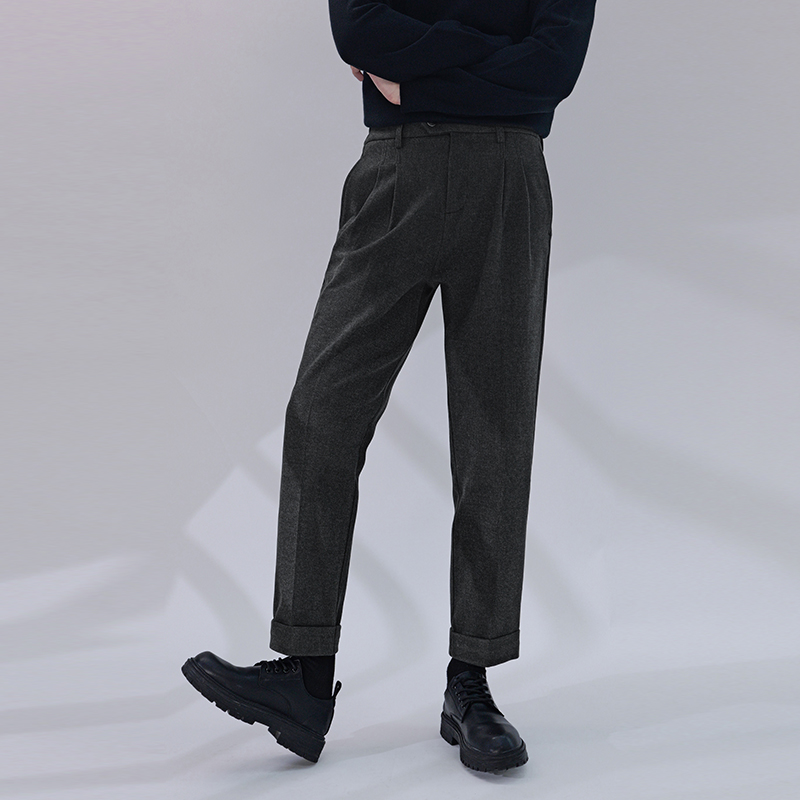 裤子男款男裤2025新款休闲裤秋冬百搭宽松厚款西裤男士痞帅高级感
