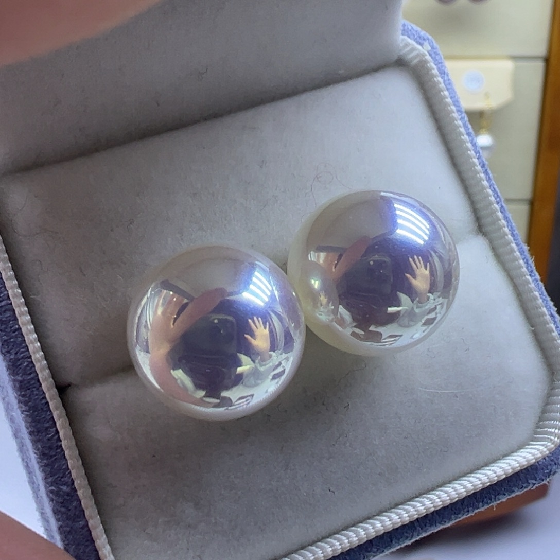 淡水珍珠耳饰银S925镶嵌