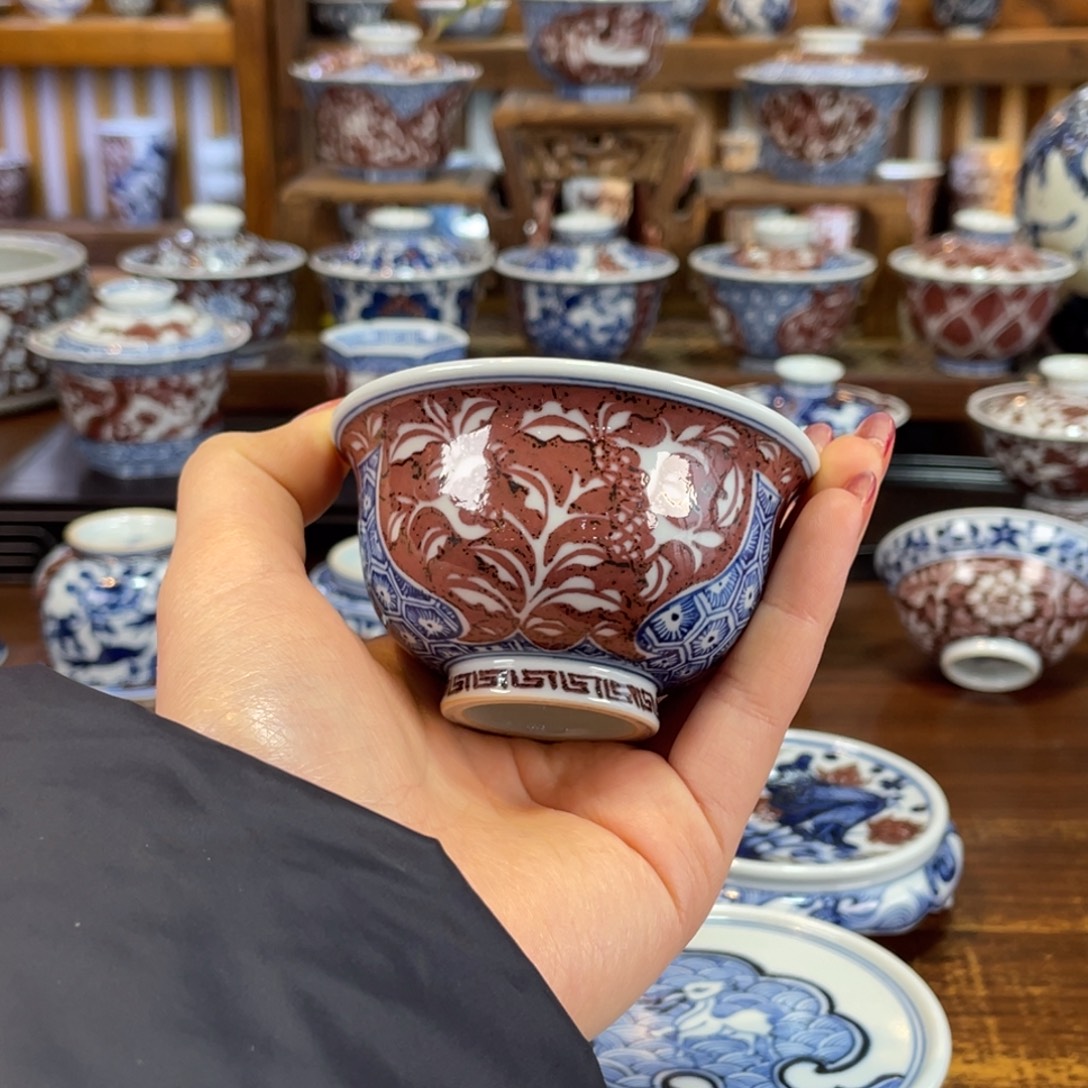 鹿***哥柴窑预售九色鹿压手杯