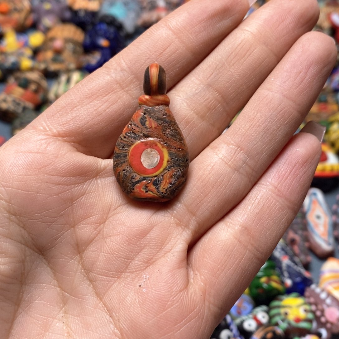 琉璃颈饰印度尼西亚老卡子