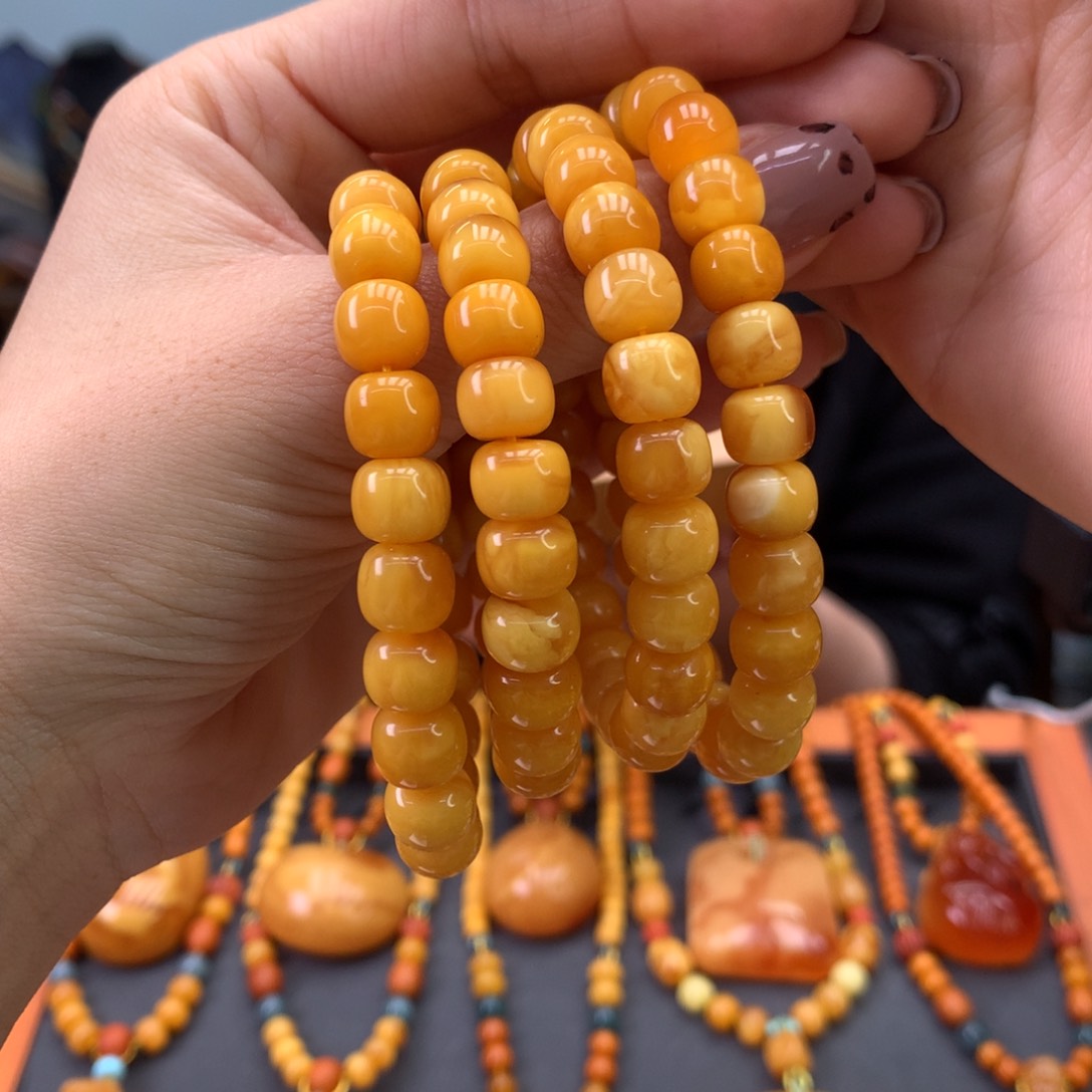 蜜蜡手串未镶嵌多样性发一