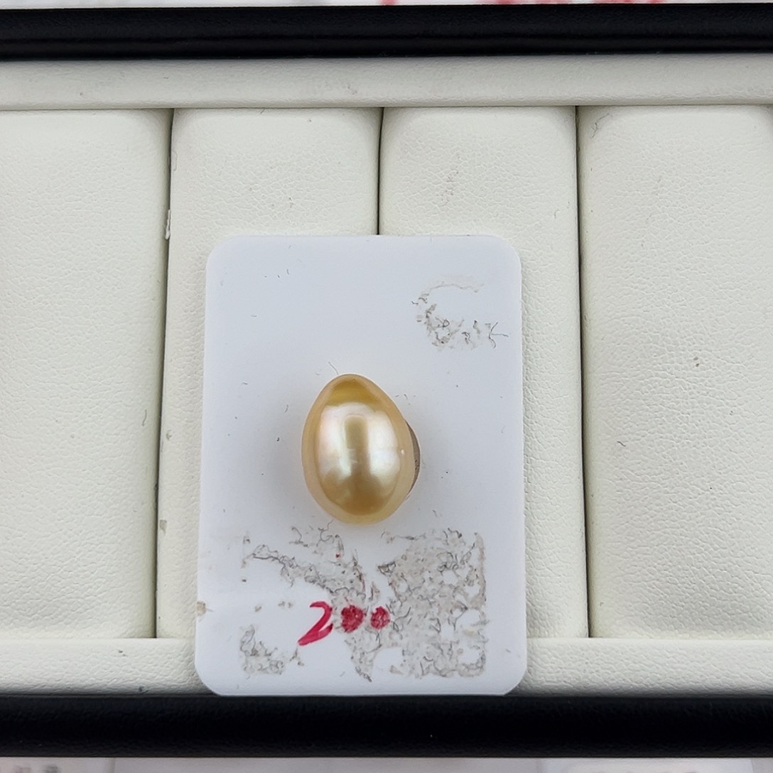 定制海水珍珠未镶嵌裸珠南洋金珠水滴11-12