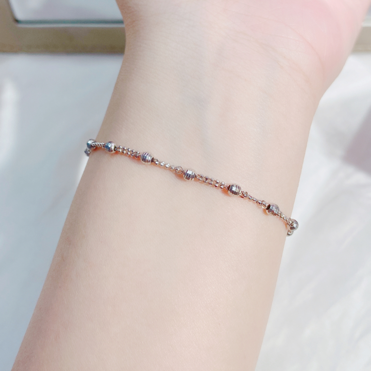 18k金白色爆闪珠手链（16➕3cm）