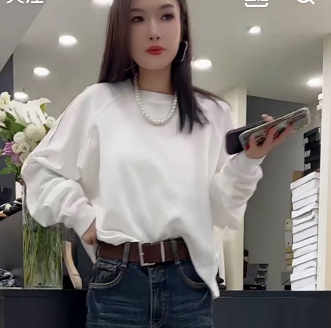 885韩里韩气百搭舒适长袖宽松短T恤80