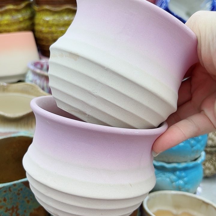 多肉绿植陶瓷花盆9.9包邮，有孔