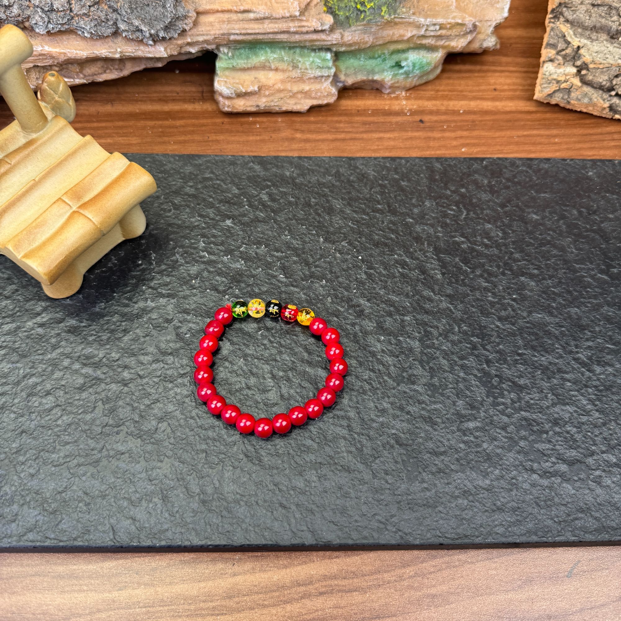 含辰砂工艺品复古朱砂手串多宝SC123