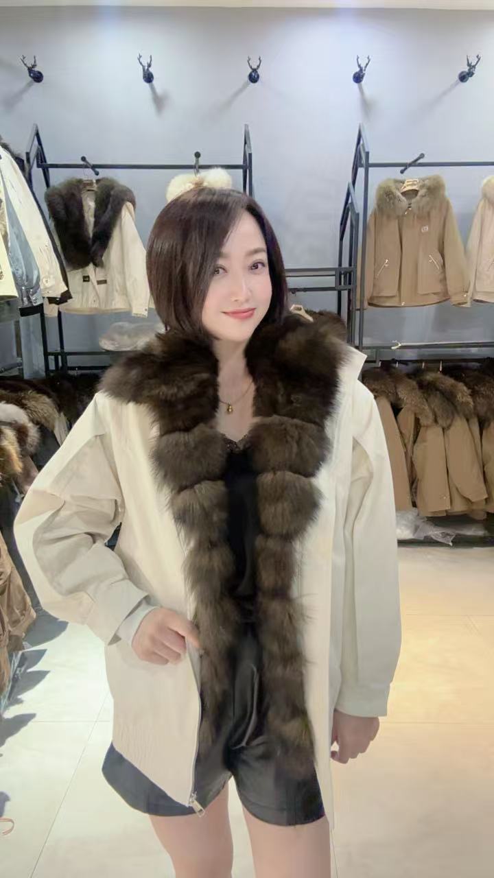 2025款羽绒加獭兔冬季新款女士派克服 2503