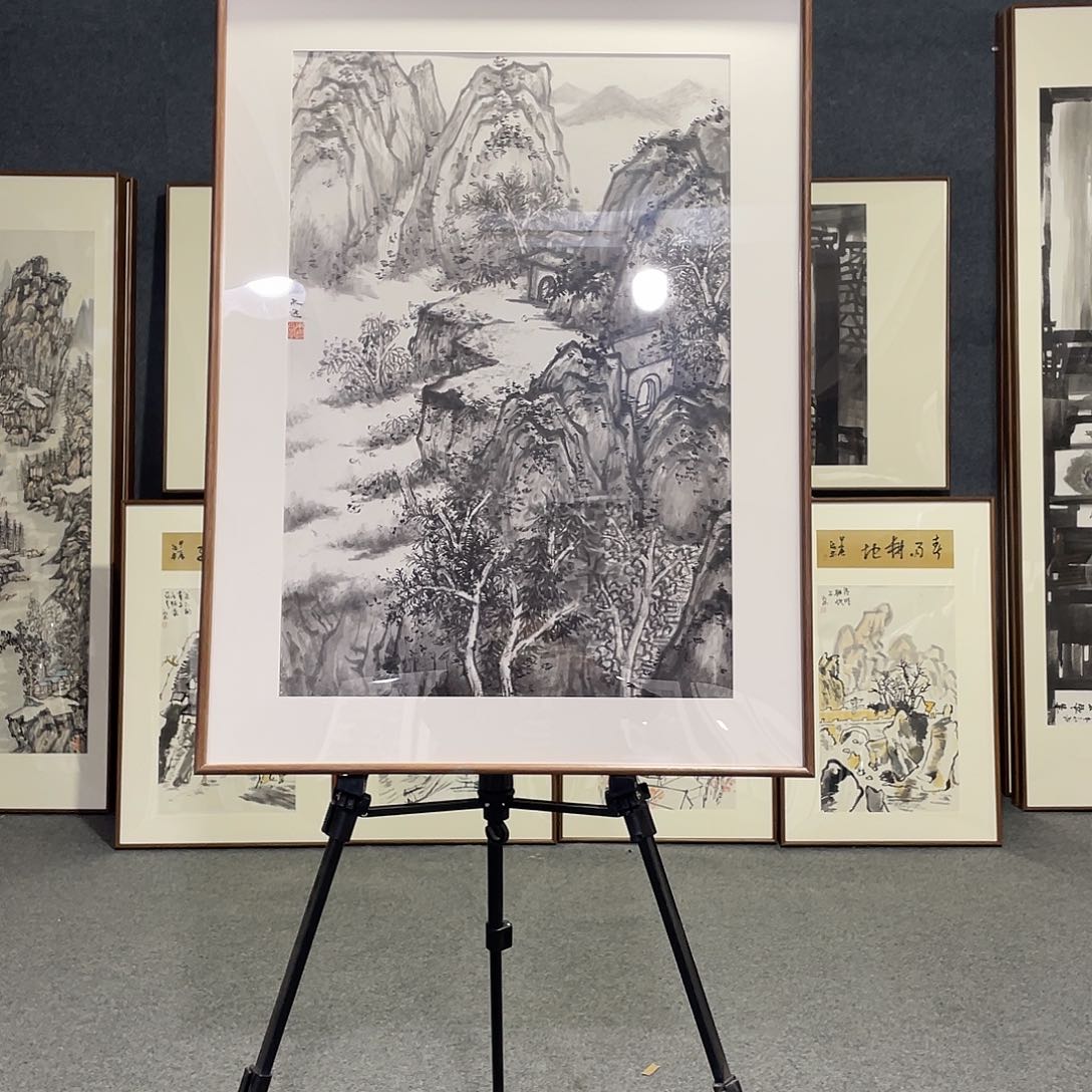 国画手绘画作品带框发货