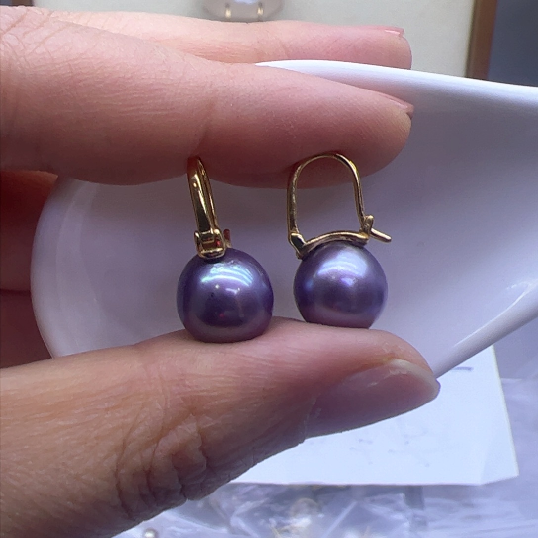 淡水珍珠耳饰银S925镶嵌